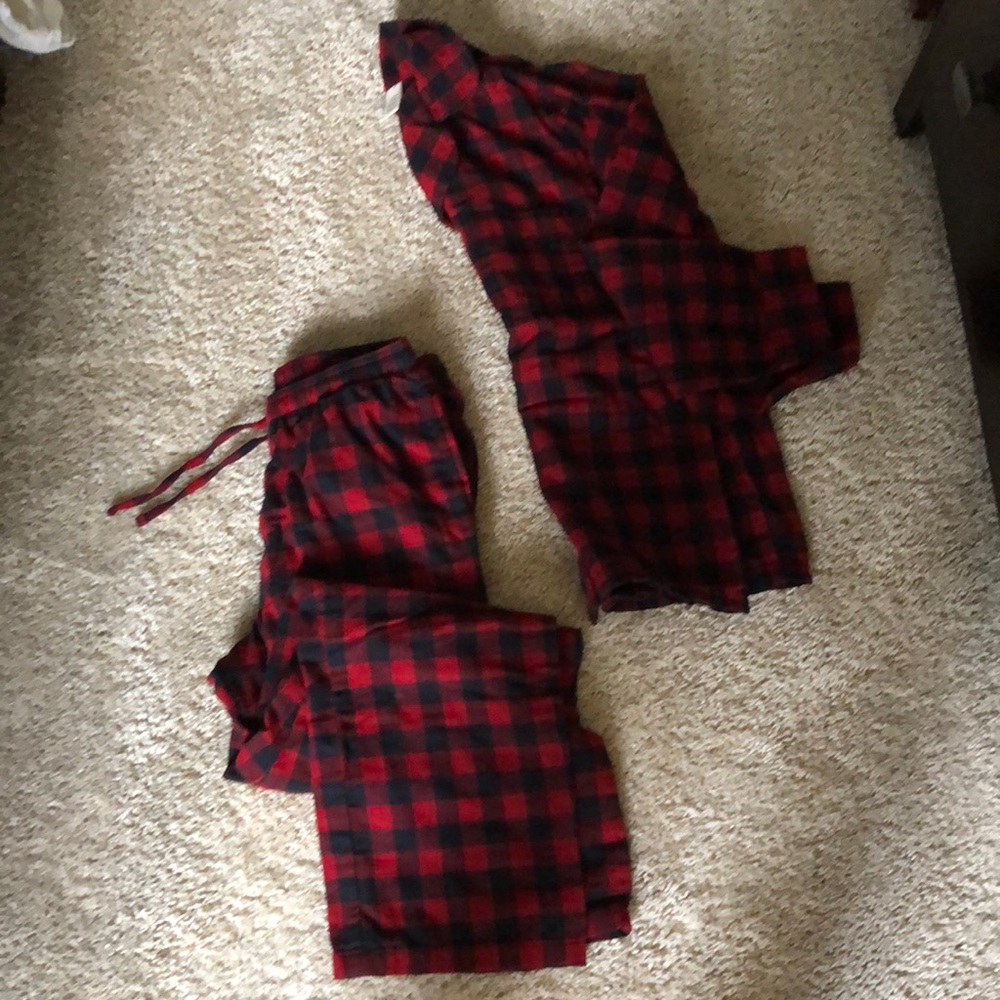 LL bean flannel buffalo check pajamas Small